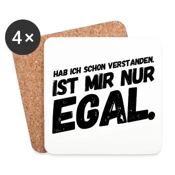 Hab ich schon verstanden, ist mir nur egal - Untersetzer (4er-Set) - Weiß - Vorne