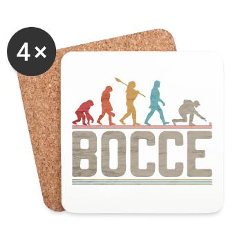 Bocce Evolution Evolution des Bocce Spielers - Untersetzer (4er-Set) - Weiß - Vorne