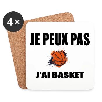 Je Peux Pas J'ai Basket - Dessous de verre (lot de 4) - blanc - Devant
