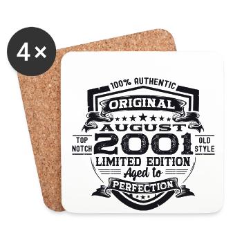22nd Birthday Man Original August Vintage 2001 - Coasters (set of 4) - white - Front