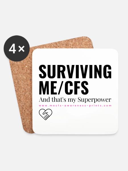 Surviving ME/CFS - pink 💗 - Untersetzer (4er-Set) - Weiß