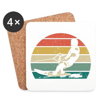 wakeboarden herzschlag wakeboard wakeboarder - Coasters (set of 4) - white - Front