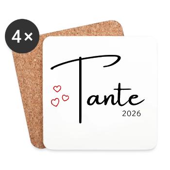 werdende Tante 2026 Baby News Schwanger Schwester - Untersetzer (4er-Set) - Weiß - Vorne