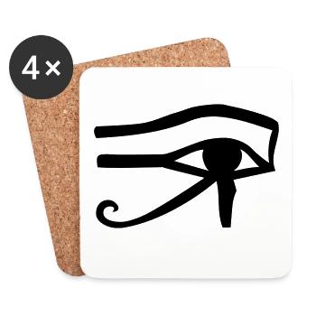 Auge des Re; Horusauge; Eye of Ra - Untersetzer (4er-Set) - Weiß - Vorne