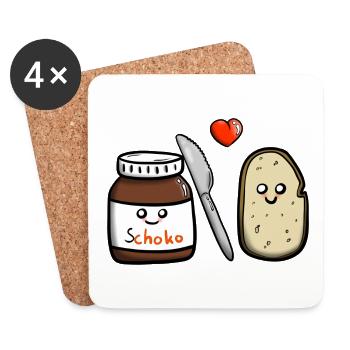 Schoko-Liebe - Untersetzer (4er-Set) - Weiß - Vorne