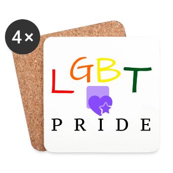 LGBT PRIDE - Dessous de verre (lot de 4) - blanc - Devant