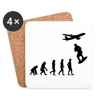 Skysurfing Skydiving Skydiver Evolution - Coasters (set of 4) - white - Front