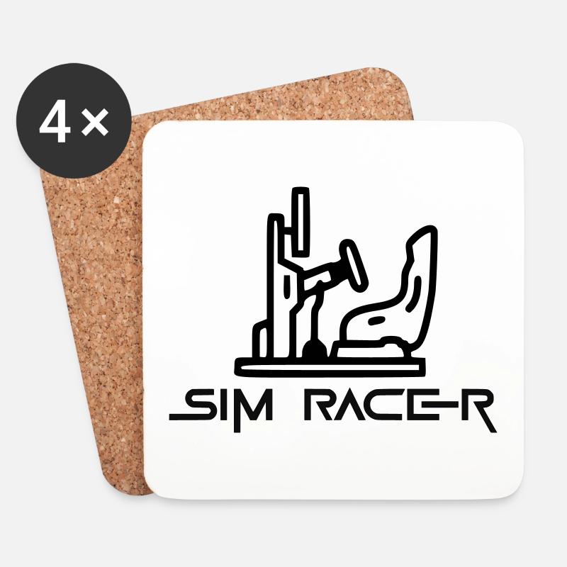 Sim Racer - Untersetzer (4er-Set) - Weiß