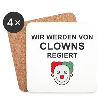 Clown - Untersetzer (4er-Set) - Weiß - Vorne