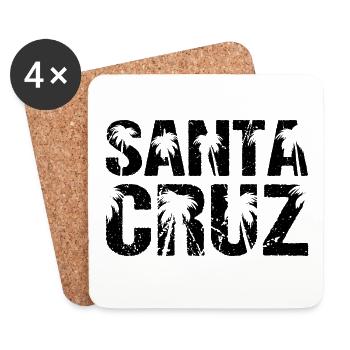 Santa Cruz Palmen Surfer - Untersetzer (4er-Set) - Weiß - Vorne