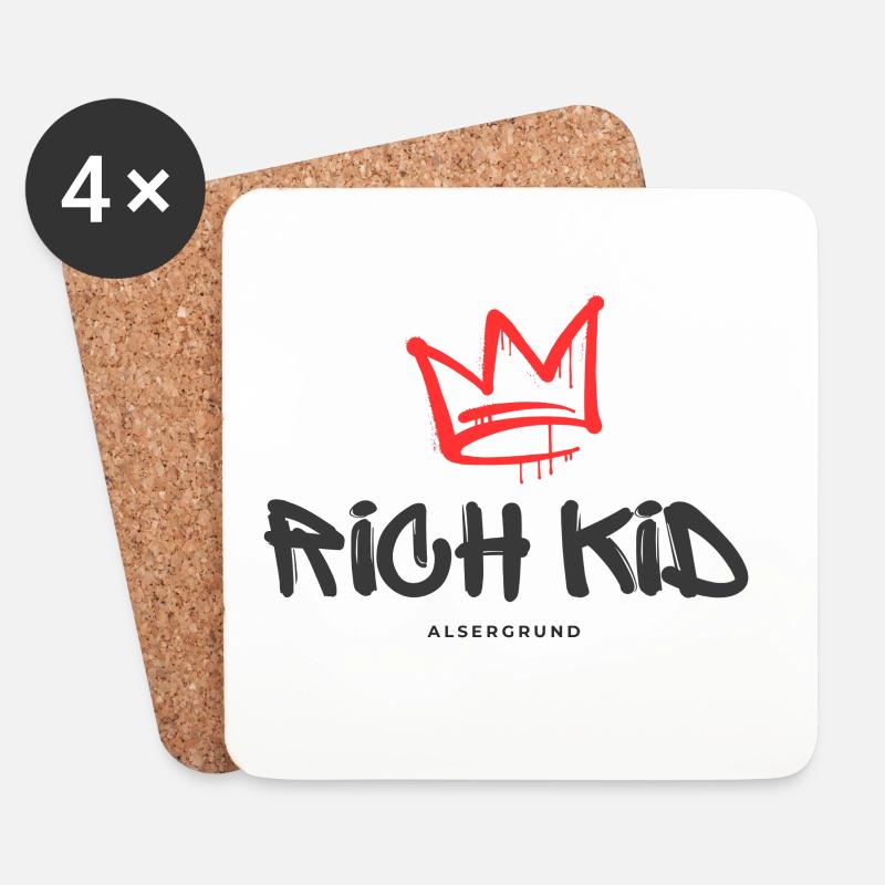 Rich Kid Alsergrund - Untersetzer (4er-Set) - Weiß