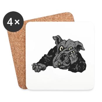 Hund - Untersetzer (4er-Set) - Weiß - Vorne