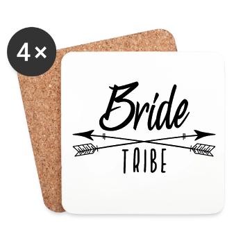 Bride Tribe - Junggesellenabschied Frauen Poltern - Untersetzer (4er-Set) - Weiß - Vorne