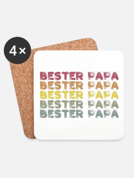 Bester Papa - Untersetzer (4er-Set) - Weiß