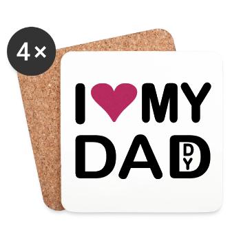 I love my Dad I love my Daddy - Untersetzer (4er-Set) - Weiß - Vorne