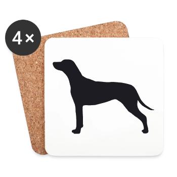 Rhodesian Ridgeback Silhouette - Untersetzer (4er-Set) - Weiß - Vorne