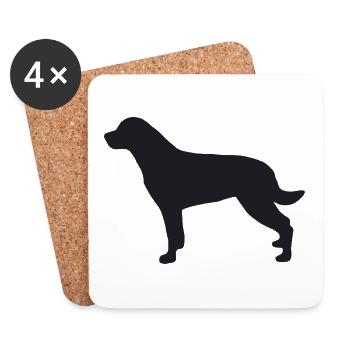 Rottweiler Silhouette - Untersetzer (4er-Set) - Weiß - Vorne