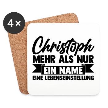 Vorname Chris Christoph - Untersetzer (4er-Set) - Weiß - Vorne