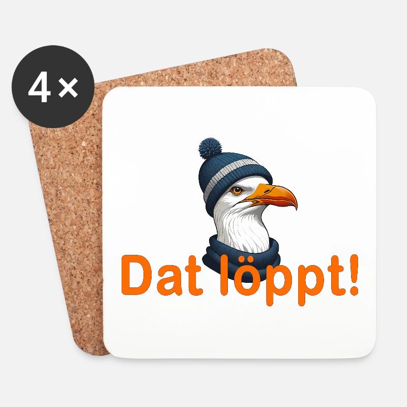 Dat löppt! - Untersetzer (4er-Set) - Weiß