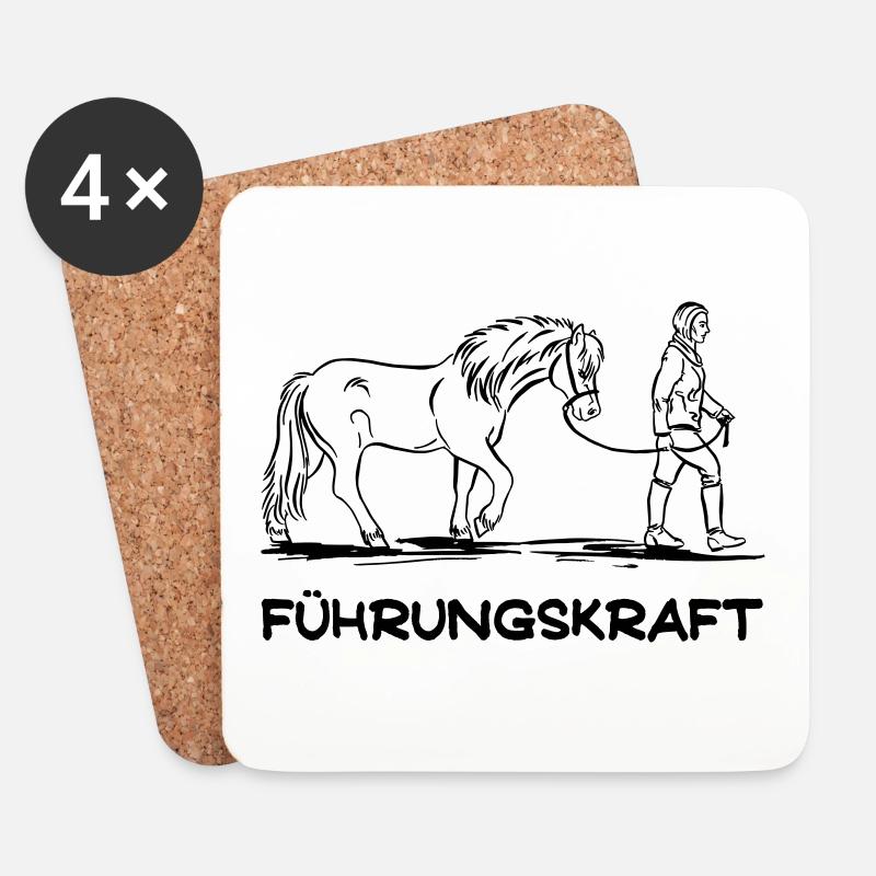 Führungskraft Islandpferd - Untersetzer (4er-Set) - Weiß