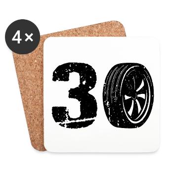 30 Sport automobile - Dessous de verre (lot de 4) - blanc - Devant