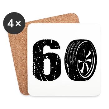 60 Sport automobile - Dessous de verre (lot de 4) - blanc - Devant