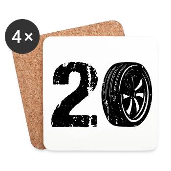20 Sport automobile - Dessous de verre (lot de 4) - blanc - Devant