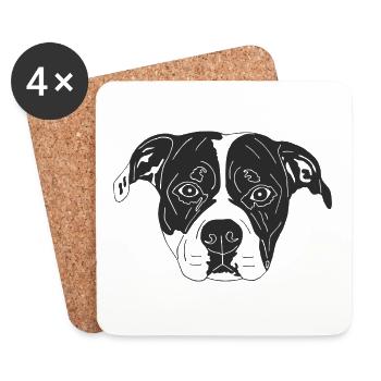 Old English Bulldog - Untersetzer (4er-Set) - Weiß - Vorne