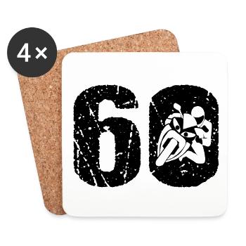 Motorcycle 60 Motorcyclist Moto - Coasters (set of 4) - white - Front