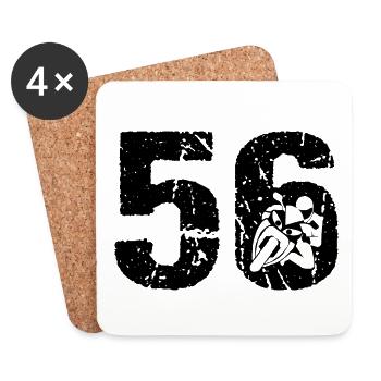 Motorcycle 56 Motorcyclist Moto - Coasters (set of 4) - white - Front
