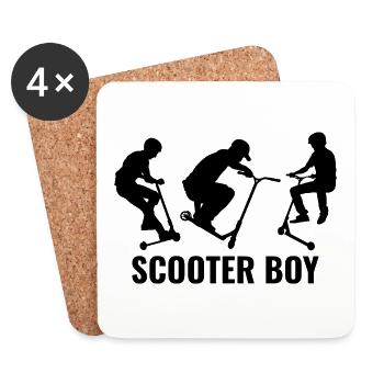 Stunt Scooter Junge Freestyle Scootern Fahren - Untersetzer (4er-Set) - Weiß - Vorne