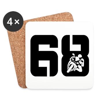 68 Motards motards - Dessous de verre (lot de 4) - blanc - Devant