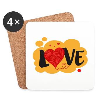 LOVE wool - Untersetzer (4er-Set) - Weiß - Vorne