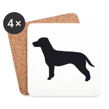 Jack Russell Terrier Silhouette - Untersetzer (4er-Set) - Weiß - Vorne