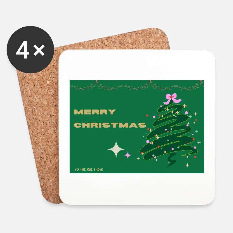 Mengdesigns: Weihnachten steht vor der Tür!! - Untersetzer (4er-Set) - Weiß