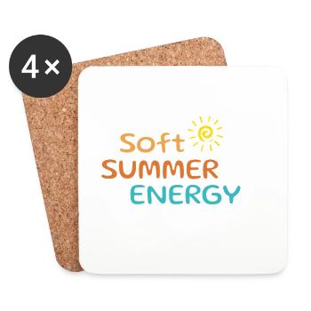 Soft Summer Energy Shirt – Aesthetic Vibes - Dessous de verre (lot de 4) - blanc - Devant