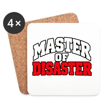 Master of Disaster – Lustiger Chaos Spruch - Untersetzer (4er-Set) - Weiß - Vorne