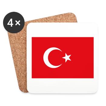 Turkey flag - Coasters (set of 4) - white - Front