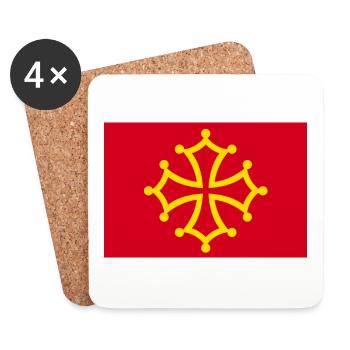 Occitany Cross - gift for Occitans - Coasters (set of 4) - white - Front