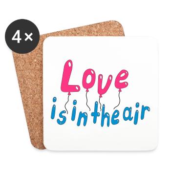 L’amour est dans l’air - Dessous de verre (lot de 4) - blanc - Devant