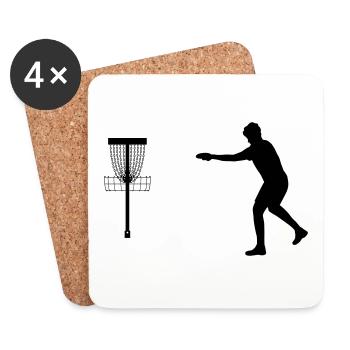 Discgolfer Bestseller Design Shirt - Untersetzer (4er-Set) - Weiß - Vorne