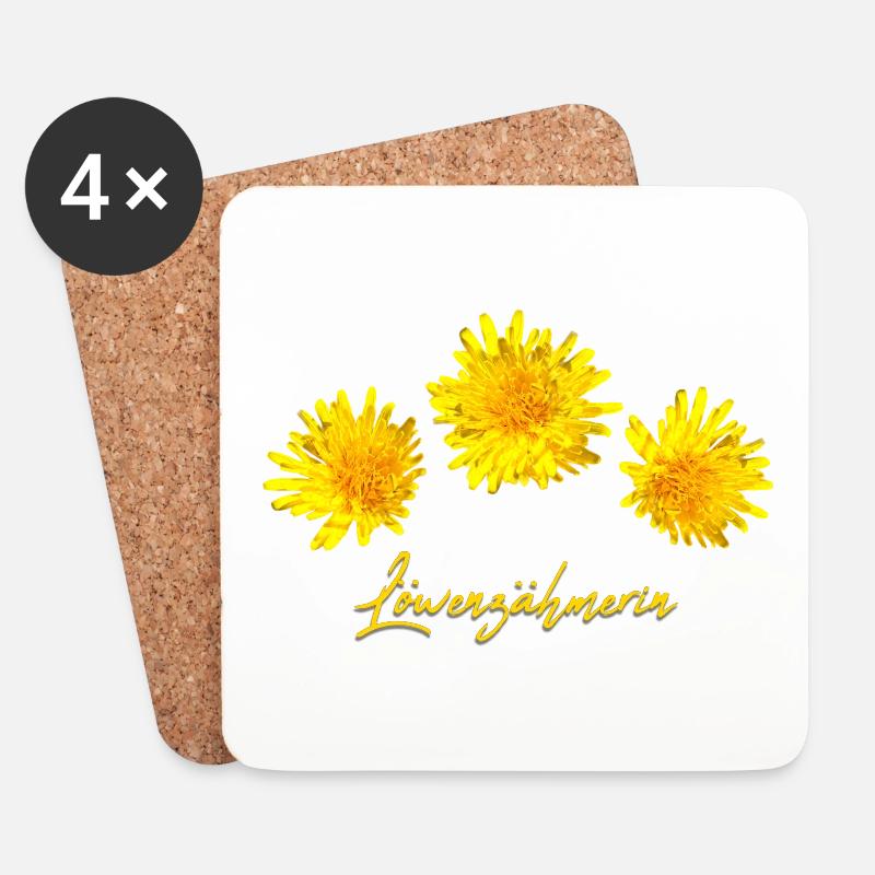 Löwenzahn Pusteblume Löwenzähmer Löwe - Untersetzer (4er-Set) - Weiß