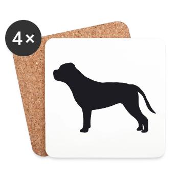 Cane Corso Silhouette - Untersetzer (4er-Set) - Weiß - Vorne