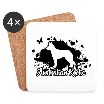 Australian Koolie Hunde Hunderasse Wilsigns - Untersetzer (4er-Set) - Weiß - Vorne