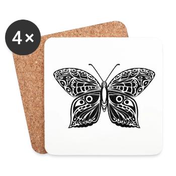Schmetterling - Untersetzer (4er-Set) - Weiß - Vorne