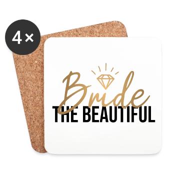 The beautiful Bride - Braut JGA - Coasters (set of 4) - white - Front