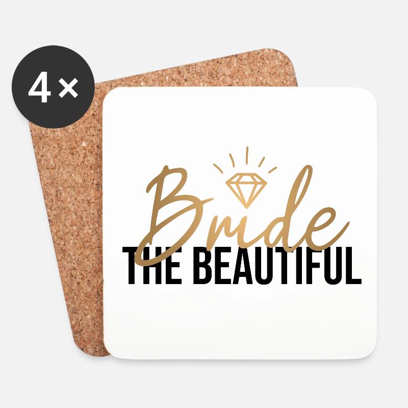 The beautiful Bride - Braut JGA - Untersetzer (4er-Set) - Weiß