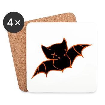 Chauve-souris Halloween - Dessous de verre (lot de 4) - blanc - Devant