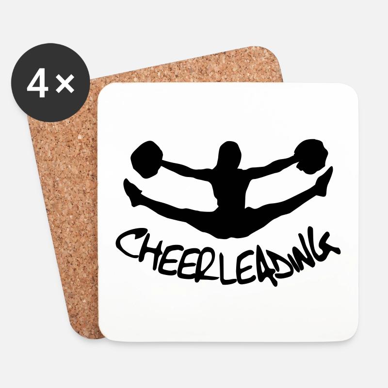 Cheerleading, Cheerleader - Untersetzer (4er-Set) - Weiß