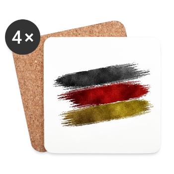 DEUTSCHLAND FLAGGE GLITTER - Untersetzer (4er-Set) - Weiß - Vorne